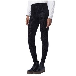 Topshop sheer/velvet leggings sz 10